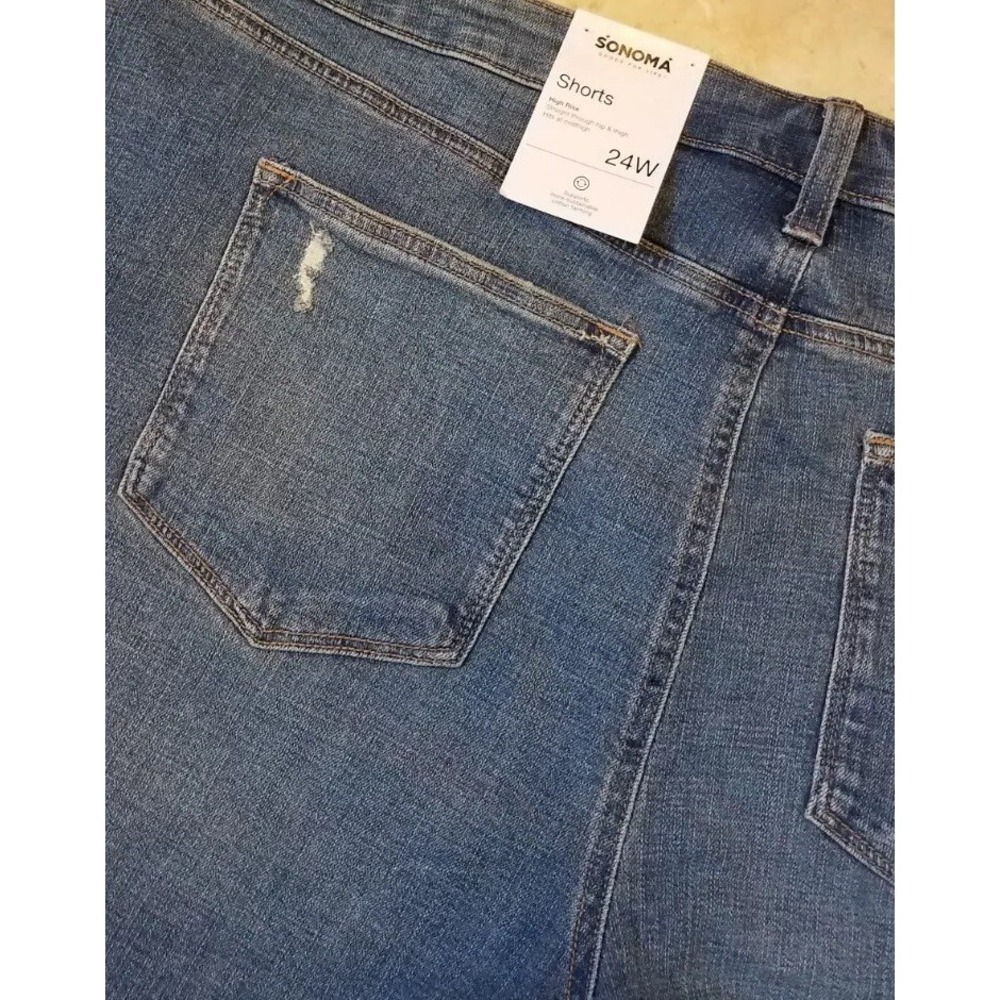 Sonoma Goods for Life Denim Shorts sz 24W Blue High Rise Cuffed NEW - Picture 5 of 5